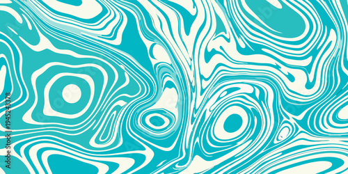 Abstract swirls of turquoise and white create a fluid marbled effect