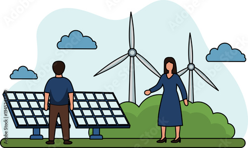 Illustration ESG Concept with Environmental, Social, and Governance Projects