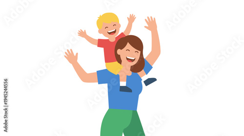 Joyful mother and child sharing a happy moment, a symbol of love and connection