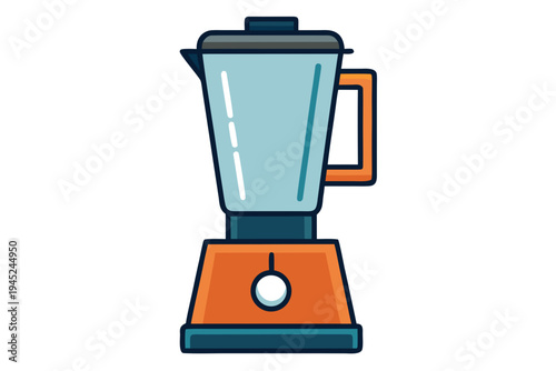 A colorful illustration of a blender on a white background for kitchen designs