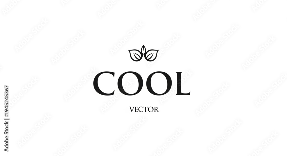 Fototapeta premium Cool Vector Logo with Leaves and Text.