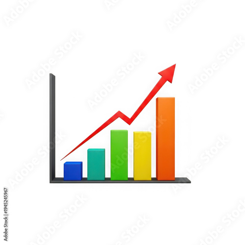Colorful bar graph with red arrow on transparent background isolated on a transparent background Free Download Colorful bar graph with red arrow on transparent background isolated on a transparent background - GFXLoad