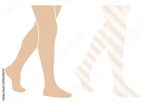Elegant female legs showcasing smooth skin and delicate hosiery for fashion and beauty concepts.