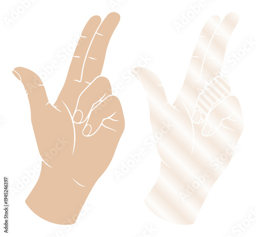 Wallpaper Mural Two hands showing the number two gesture with fingers raised against a clean background Torontodigital.ca