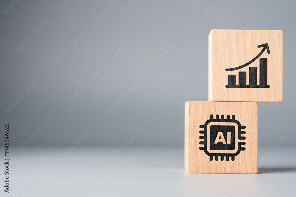 Fototapeta premium AI technology driving business growth and data analytics concept