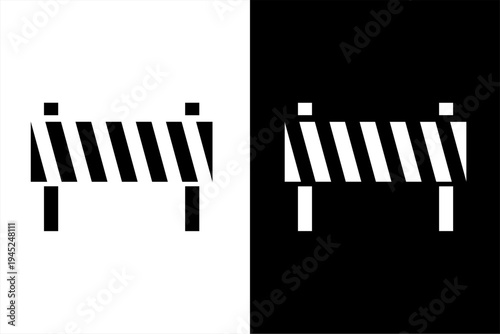 barrier icon, black and white concept flat outline vector design