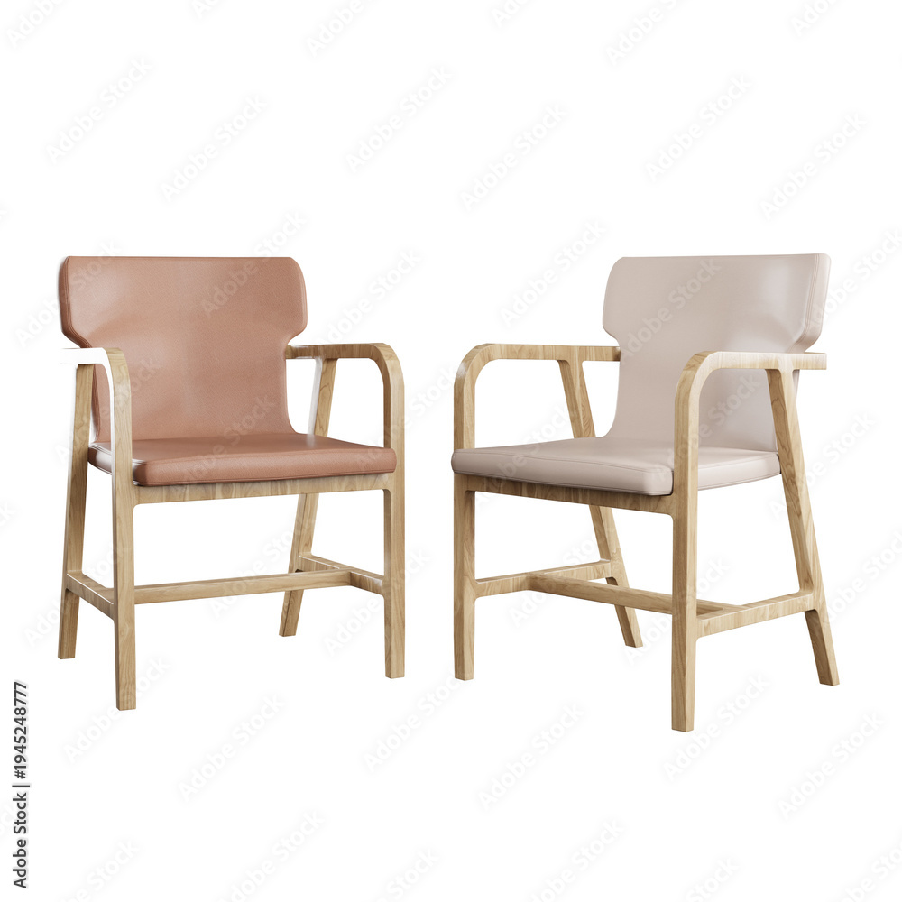 Obraz premium two Dining chairs isolated on white
