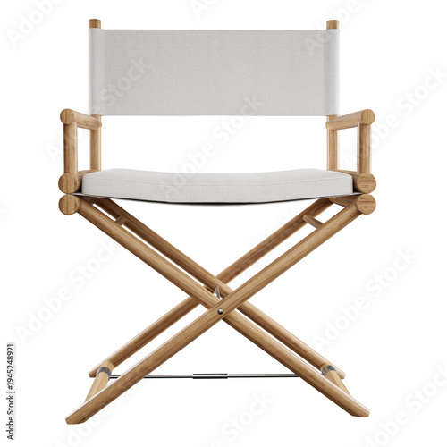 wooden director camping chair isolated on white