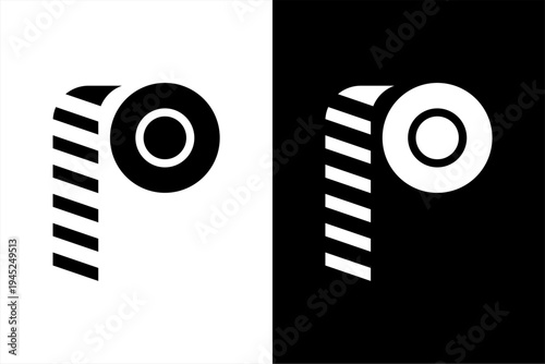 police line icon, black and white concept flat outline vector design
