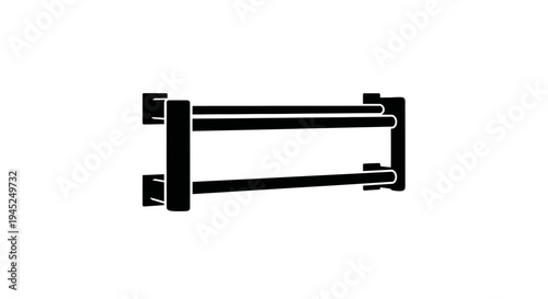 Modern Double Towel Bar Holder - Minimalist Bathroom Fixture Icon