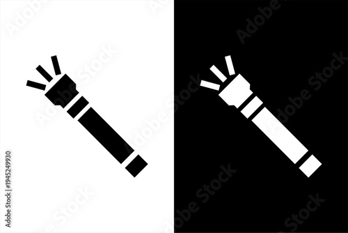 flashlight free icon, black and white concept flat outline vector design