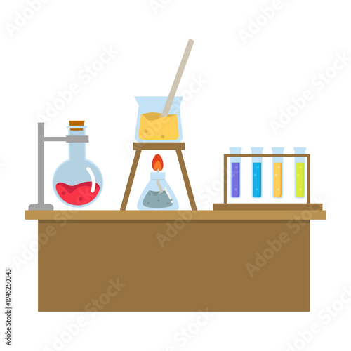 Science Experiment Setup on a Table
