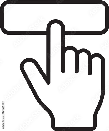 hand finger pressing button screen line icon for online user experience order process and business marketing