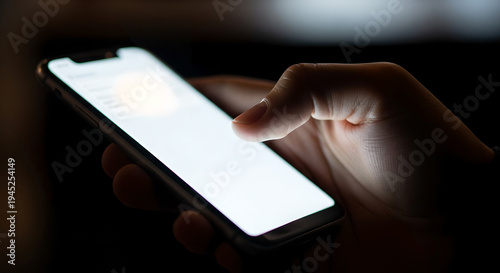 close up a hand holds smartphone