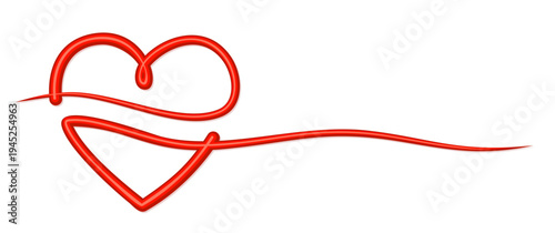 The stylized symbol of a red heart.
