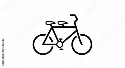 Tandem Bicycle Icon Vector Graphic