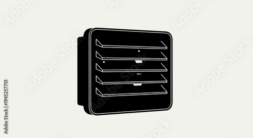 Ventilation grille, air vent, air intake, ventilation system, industrial design, black and white icon