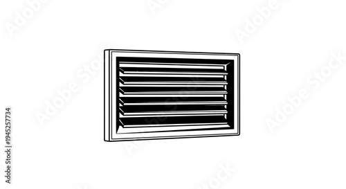 Ventilation grille, air vent, louvered window, architectural detail, ventilation system component