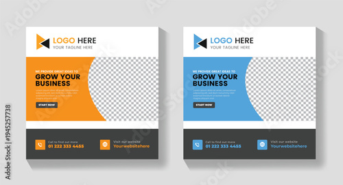 Creative Square Business Card Design – Professional Corporate Identity Card Template