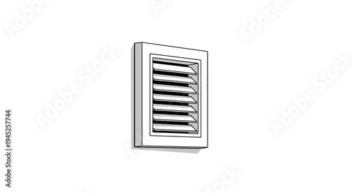 Ventilation grille, air vent, louvered opening, architectural detail, white wall, interior design element