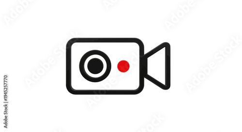 Video Camera Icon, Digital Recording Symbol, Retro Style, Technology Concept