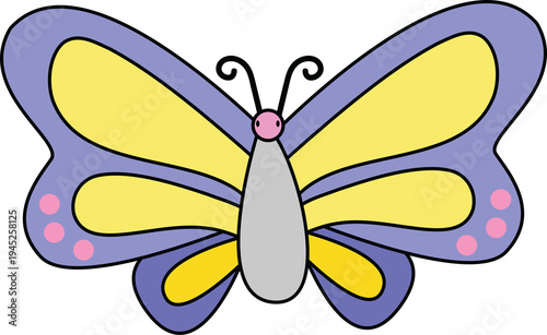 Cute Cartoon Butterfly Illustration
