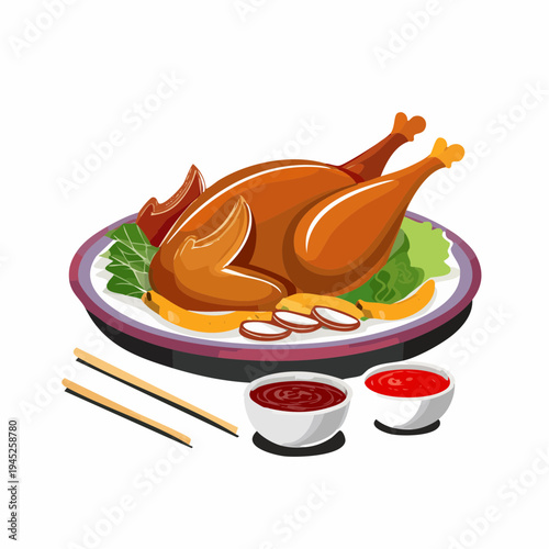 Authentic Chinese Peking Duck Served with Classic Sides