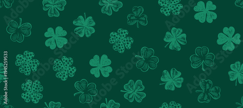 Hand-Drawn Shamrock Pattern for St. Patrick's Day	

