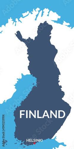 Background map of Finland. Finland topography region