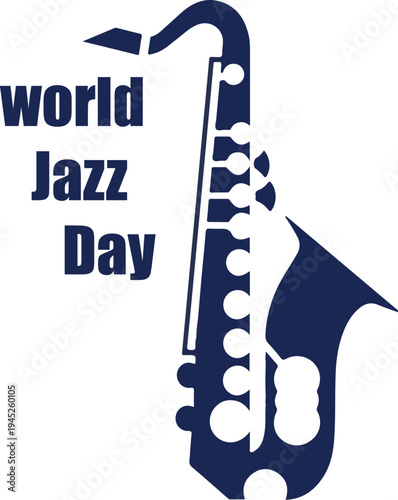 Celebrate the universal appeal of jazz music with this elegant graphic design featuring a saxophone silhouette, perfect for cultural events and musical appreciation