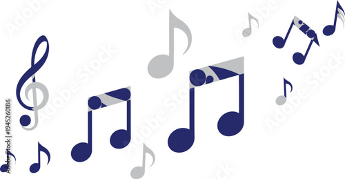 Dynamic graphic illustration of musical notes and a treble clef ascending. This stylized design embodies the universal language of melody, rhythm, and artistic expression