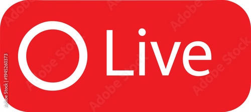 Red Live Streaming Button Interface Icon, Digital Real-Time Stream Video Icon.