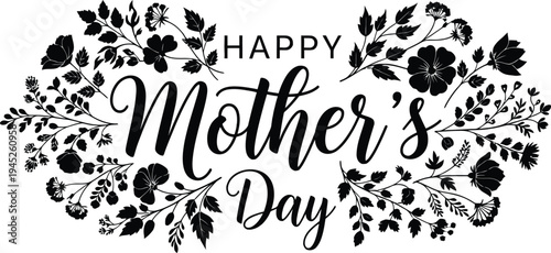 Happy mother's day greeting card with floral design