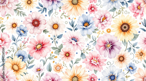 Delicate blossoms floating across a serene and uncluttered background