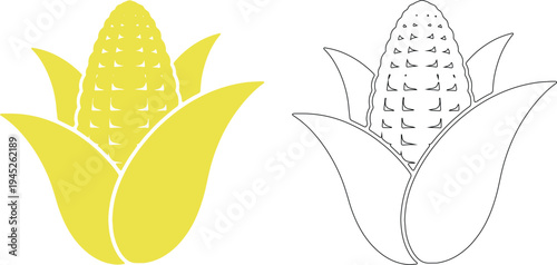 Small corn cob silhouettes yellow black