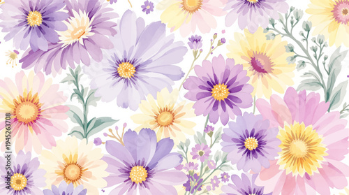 Calm and quiet floral textures forming a peaceful and balanced visual landscape