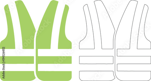 Small safety vest silhouettes green and black