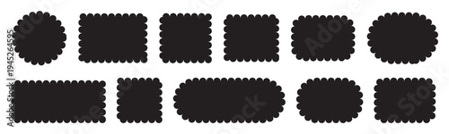 Set of Zigzag and colorful Shapes. Rectangle shape frame with zigzag edge. set wavy edge frames. vector illustration.