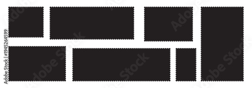 Set of Zigzag and colorful Shapes. Rectangle shape frame with zigzag edge. set wavy edge frames. vector illustration.