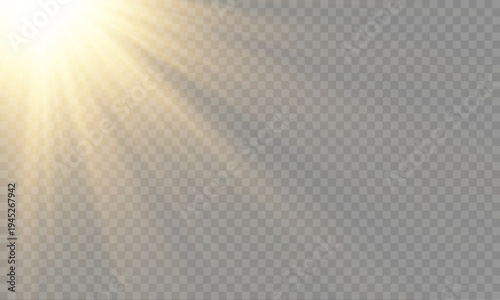 Yellow bright sun glow flare light beam png illustration.
