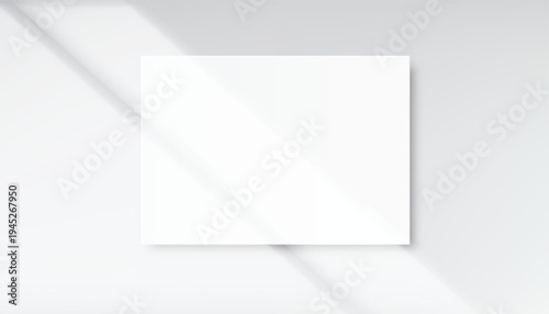 Realistic blank poster frame mockup with natural shadow overlay on background. Clean modern presentation template ideal for artwork display, gallery posters, branding visuals and print design previews