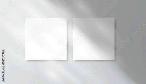 Realistic blank poster frame mockup with natural shadow overlay on background. Clean modern presentation template ideal for artwork display, gallery posters, branding visuals and print design previews