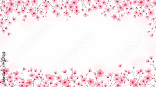 Romantic pastel wildflowers decorating a bright greeting card layout