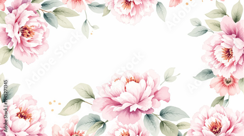 Elegant botanical watercolor frame highlighting a stylish greeting card background