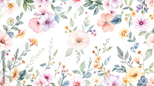 Elegant spring flowers accenting a refined invitation template with gentle charm