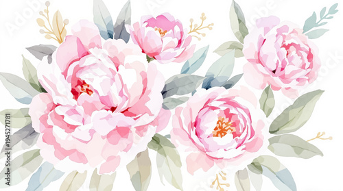 Romantic pastel florals decorating a refined blank invitation layout