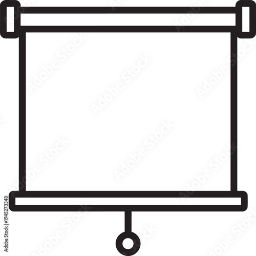 Blank projection screen for business presentation and conference hall meeting concept outline vector illustration graphic design