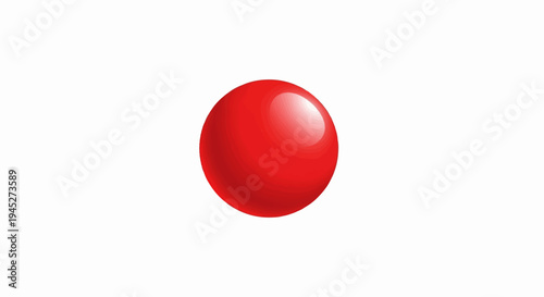 Shiny red sphere with gradient shading on a white background