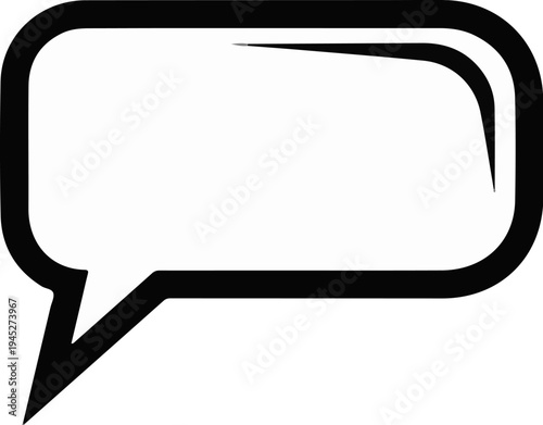 Simple black outline of a speech bubble with a pointed tail