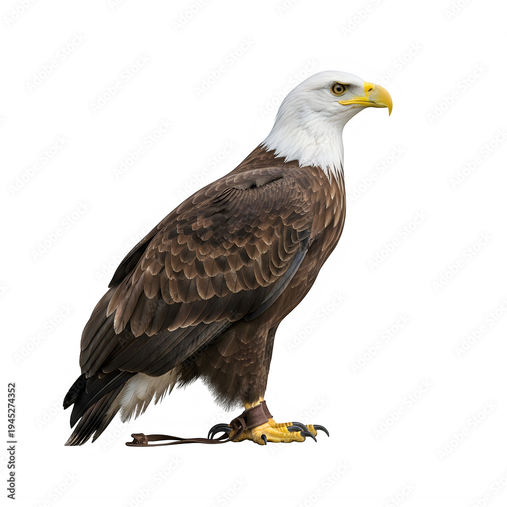 Obraz premium A majestic bald eagle with detailed plumage on transparent background